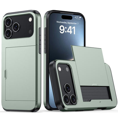 Shockproof Armor Phone Case with Card Slot, For iPhone 17e / 16e, For iPhone 17 Pro Max, For iPhone 17 Pro, For iPhone 17, For iPhone Air, For iPhone 16 Pro Max, For iPhone 16 Pro, For iPhone 16 Plus