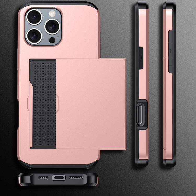 Shockproof Armor Phone Case with Card Slot, For iPhone 17e / 16e, For iPhone 17 Pro Max, For iPhone 17 Pro, For iPhone 17, For iPhone Air, For iPhone 16 Pro Max, For iPhone 16 Pro, For iPhone 16 Plus