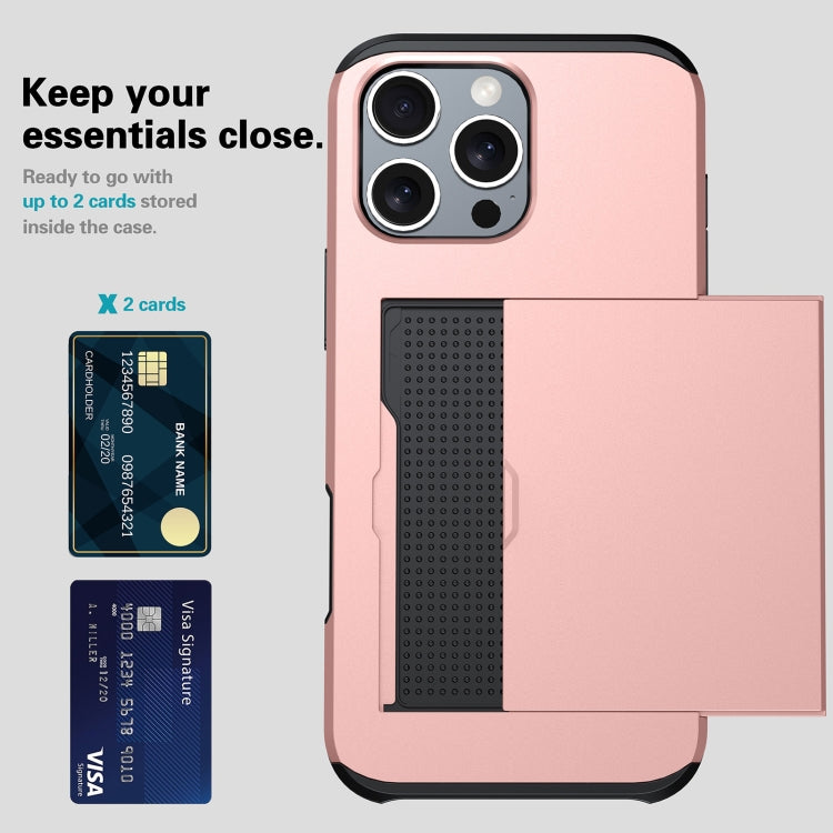 Shockproof Armor Phone Case with Card Slot, For iPhone 17e / 16e, For iPhone 17 Pro Max, For iPhone 17 Pro, For iPhone 17, For iPhone Air, For iPhone 16 Pro Max, For iPhone 16 Pro, For iPhone 16 Plus