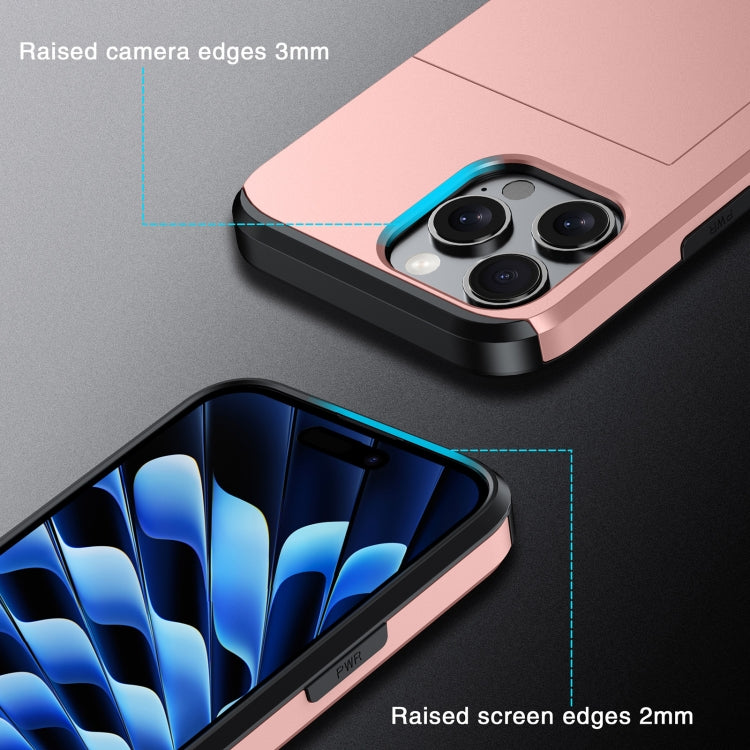 Shockproof Armor Phone Case with Card Slot, For iPhone 17e / 16e, For iPhone 17 Pro Max, For iPhone 17 Pro, For iPhone 17, For iPhone Air, For iPhone 16 Pro Max, For iPhone 16 Pro, For iPhone 16 Plus