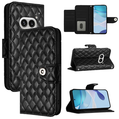 Rhombic Texture Flip Leather Phone Case with Lanyard, For Nothing Phone 4a Pro, For Nothing Phone 4a, For Nothing CMF Phone 1, For Nothing Phone 2a