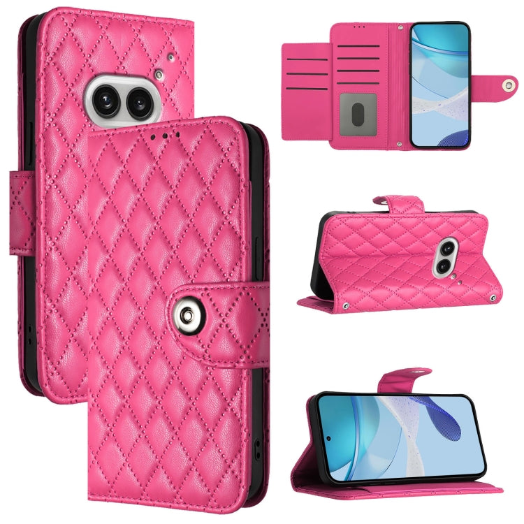 Rhombic Texture Flip Leather Phone Case with Lanyard, For Nothing Phone 4a Pro, For Nothing Phone 4a, For Nothing CMF Phone 1, For Nothing Phone 2a