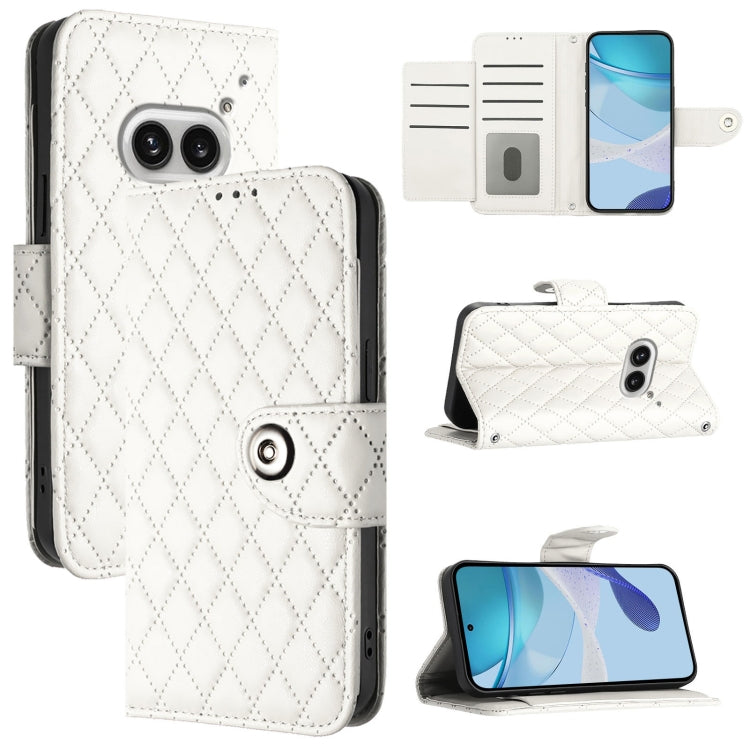 Rhombic Texture Flip Leather Phone Case with Lanyard, For Nothing Phone 4a Pro, For Nothing Phone 4a, For Nothing CMF Phone 1, For Nothing Phone 2a