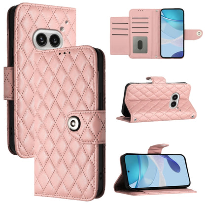 Rhombic Texture Flip Leather Phone Case with Lanyard, For Nothing Phone 4a Pro, For Nothing Phone 4a, For Nothing CMF Phone 1, For Nothing Phone 2a