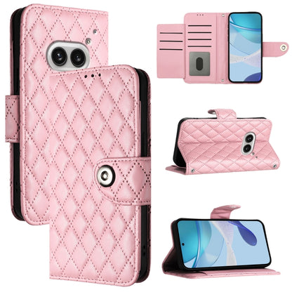 Rhombic Texture Flip Leather Phone Case with Lanyard, For Nothing Phone 4a Pro, For Nothing Phone 4a, For Nothing CMF Phone 1, For Nothing Phone 2a