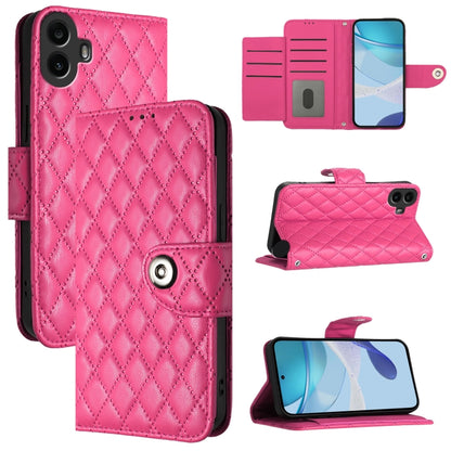 Rhombic Texture Flip Leather Phone Case with Lanyard, For Nothing Phone 4a Pro, For Nothing Phone 4a, For Nothing CMF Phone 1, For Nothing Phone 2a