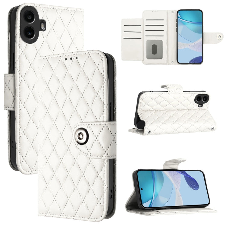 Rhombic Texture Flip Leather Phone Case with Lanyard, For Nothing Phone 4a Pro, For Nothing Phone 4a, For Nothing CMF Phone 1, For Nothing Phone 2a
