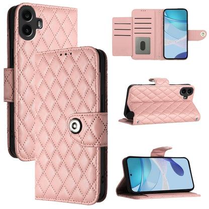 Rhombic Texture Flip Leather Phone Case with Lanyard, For Nothing Phone 4a Pro, For Nothing Phone 4a, For Nothing CMF Phone 1, For Nothing Phone 2a