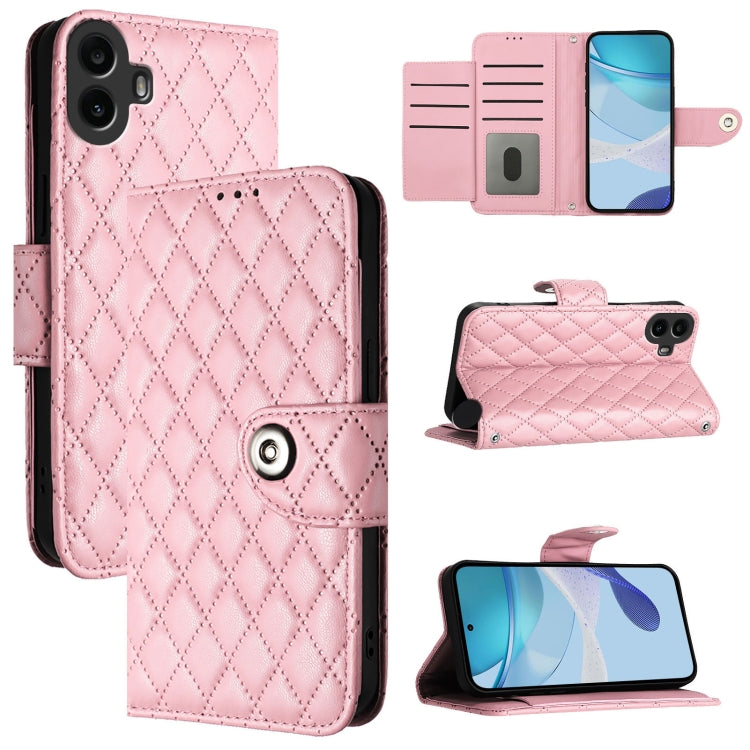 Rhombic Texture Flip Leather Phone Case with Lanyard, For Nothing Phone 4a Pro, For Nothing Phone 4a, For Nothing CMF Phone 1, For Nothing Phone 2a