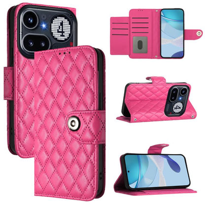 Rhombic Texture Flip Leather Phone Case with Lanyard, For Nothing Phone 4a Pro, For Nothing Phone 4a, For Nothing CMF Phone 1, For Nothing Phone 2a
