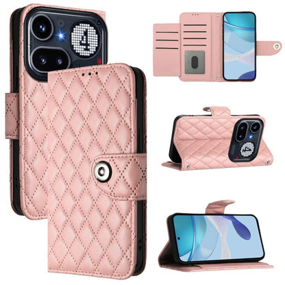 Rhombic Texture Flip Leather Phone Case with Lanyard, For Nothing Phone 4a Pro, For Nothing Phone 4a, For Nothing CMF Phone 1, For Nothing Phone 2a