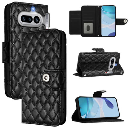 Rhombic Texture Flip Leather Phone Case with Lanyard, For Nothing Phone 4a Pro, For Nothing Phone 4a, For Nothing CMF Phone 1, For Nothing Phone 2a