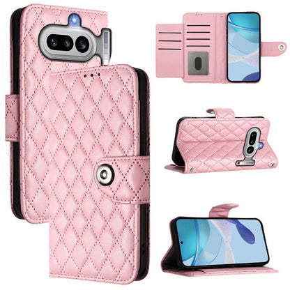 Rhombic Texture Flip Leather Phone Case with Lanyard, For Nothing Phone 4a Pro, For Nothing Phone 4a, For Nothing CMF Phone 1, For Nothing Phone 2a