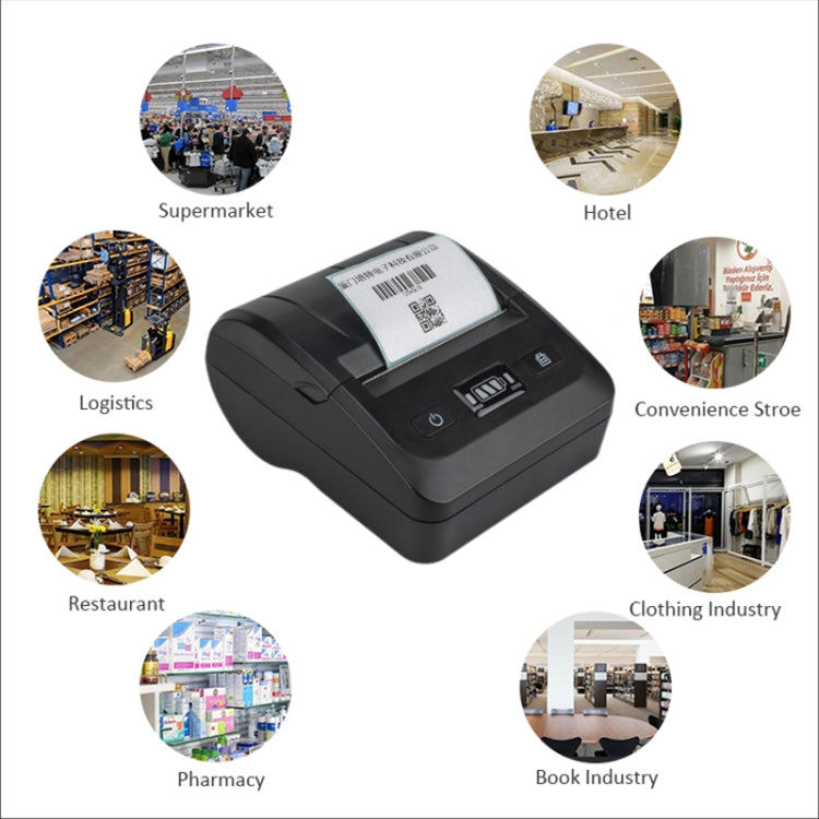 BT-802 80mm USB-C/Type-C + Bluetooth Portable Thermal Printer, EU Plug, US Plug