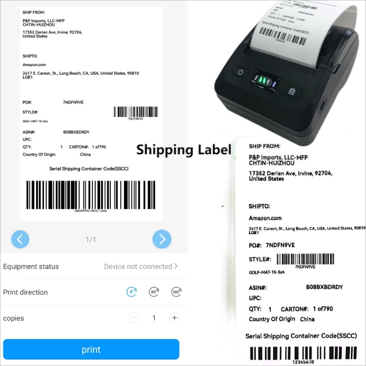BT-802 80mm USB-C/Type-C + Bluetooth Portable Thermal Printer, EU Plug, US Plug