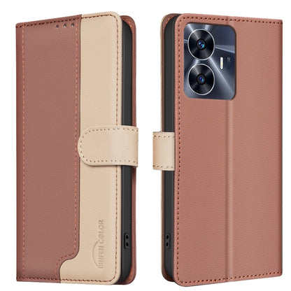 Color Matching RFID Anti-theft Leather Phone Case, For Realme C55