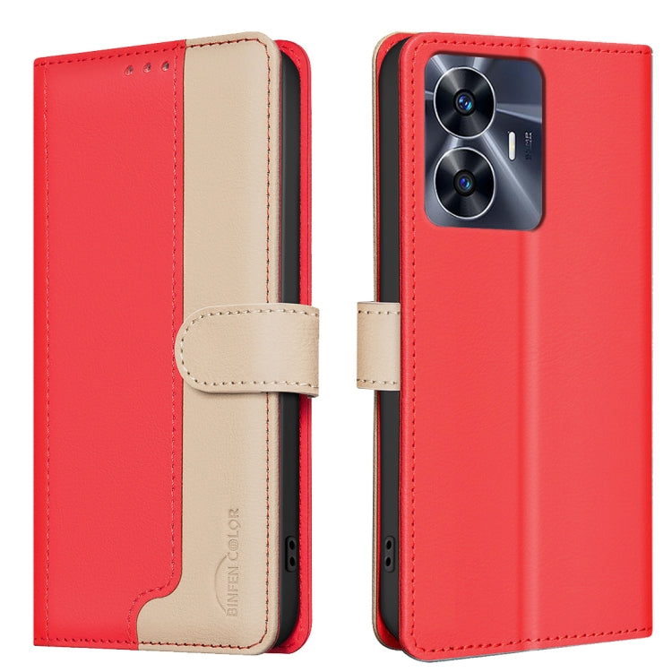 Color Matching RFID Anti-theft Leather Phone Case, For Realme C55