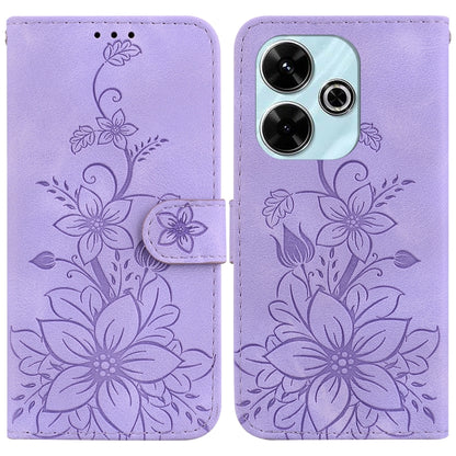 Lily Embossed Leather Phone Case, For Redmi K80 / K80 Pro / Xiaomi Poco F7 Pro, For Redmi Note 14 4G 164.84mm, For Redmi Turbo 4 / Xiaomi Poco X7 Pro, For Redmi Note 14 4G 163.25mm, For Redmi Note 14 5G, For Redmi Note 14 Pro / Note 14 Pro+ 5G         ...