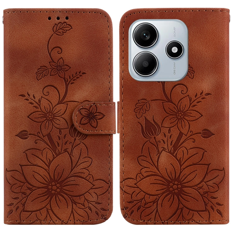 Lily Embossed Leather Phone Case, For Redmi K80 / K80 Pro / Xiaomi Poco F7 Pro, For Redmi Note 14 4G 164.84mm, For Redmi Turbo 4 / Xiaomi Poco X7 Pro, For Redmi Note 14 4G 163.25mm, For Redmi Note 14 5G, For Redmi Note 14 Pro / Note 14 Pro+ 5G         ...