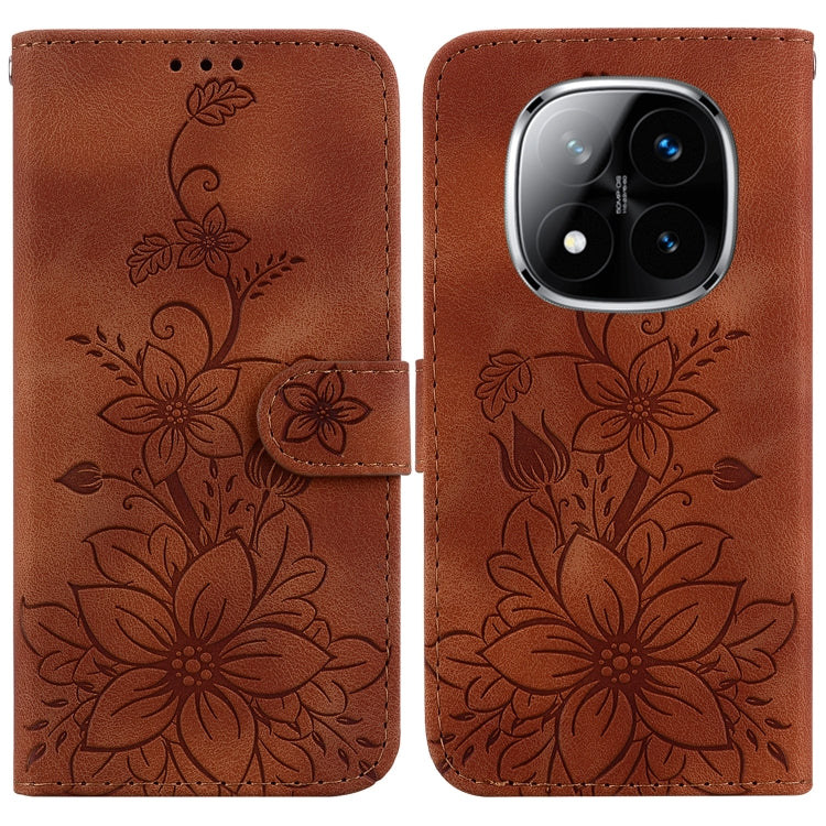 Lily Embossed Leather Phone Case, For Redmi K80 / K80 Pro / Xiaomi Poco F7 Pro, For Redmi Note 14 4G 164.84mm, For Redmi Turbo 4 / Xiaomi Poco X7 Pro, For Redmi Note 14 4G 163.25mm, For Redmi Note 14 5G, For Redmi Note 14 Pro / Note 14 Pro+ 5G         ...