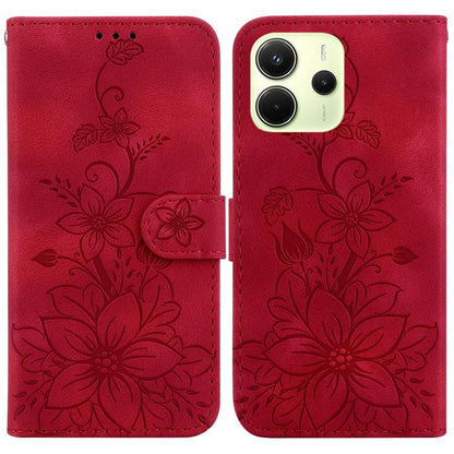 Lily Embossed Leather Phone Case, For Redmi K80 / K80 Pro / Xiaomi Poco F7 Pro, For Redmi Note 14 4G 164.84mm, For Redmi Turbo 4 / Xiaomi Poco X7 Pro, For Redmi Note 14 4G 163.25mm, For Redmi Note 14 5G, For Redmi Note 14 Pro / Note 14 Pro+ 5G         ...