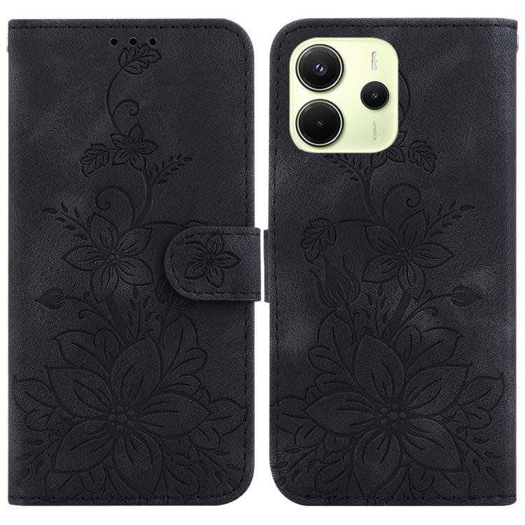 Lily Embossed Leather Phone Case, For Redmi K80 / K80 Pro / Xiaomi Poco F7 Pro, For Redmi Note 14 4G 164.84mm, For Redmi Turbo 4 / Xiaomi Poco X7 Pro, For Redmi Note 14 4G 163.25mm, For Redmi Note 14 5G, For Redmi Note 14 Pro / Note 14 Pro+ 5G         ...