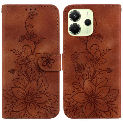 Lily Embossed Leather Phone Case, For Redmi K80 / K80 Pro / Xiaomi Poco F7 Pro, For Redmi Note 14 4G 164.84mm, For Redmi Turbo 4 / Xiaomi Poco X7 Pro, For Redmi Note 14 4G 163.25mm, For Redmi Note 14 5G, For Redmi Note 14 Pro / Note 14 Pro+ 5G         ...