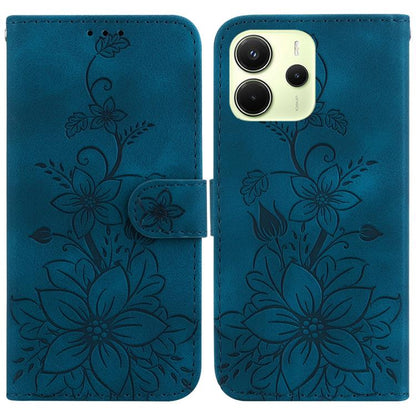Lily Embossed Leather Phone Case, For Redmi K80 / K80 Pro / Xiaomi Poco F7 Pro, For Redmi Note 14 4G 164.84mm, For Redmi Turbo 4 / Xiaomi Poco X7 Pro, For Redmi Note 14 4G 163.25mm, For Redmi Note 14 5G, For Redmi Note 14 Pro / Note 14 Pro+ 5G         ...