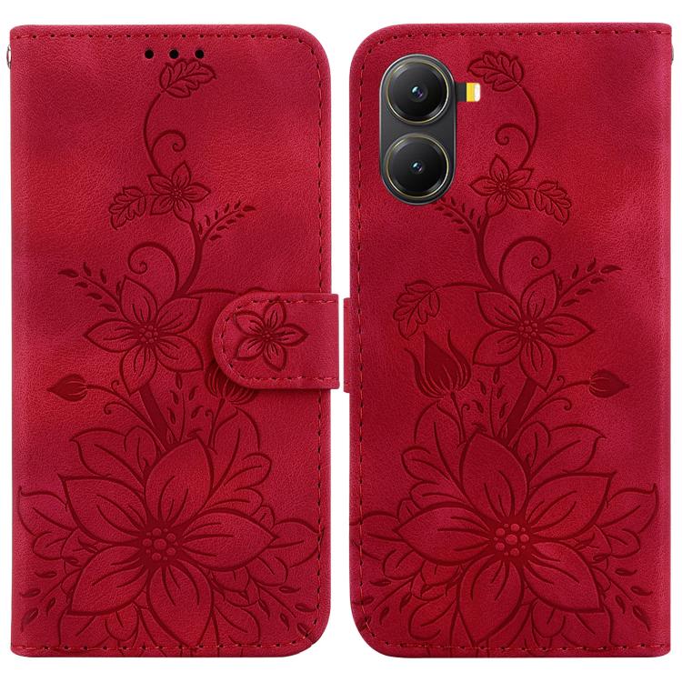 Lily Embossed Leather Phone Case, For Redmi K80 / K80 Pro / Xiaomi Poco F7 Pro, For Redmi Note 14 4G 164.84mm, For Redmi Turbo 4 / Xiaomi Poco X7 Pro, For Redmi Note 14 4G 163.25mm, For Redmi Note 14 5G, For Redmi Note 14 Pro / Note 14 Pro+ 5G         ...