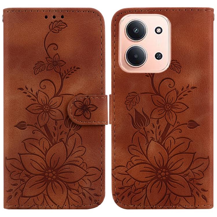 Lily Embossed Leather Phone Case, For Redmi A7 Pro 4G / 5G 171mm / Poco C85x 5G, For Redmi 15a 5G, For Redmi Turbo 5 Max 5G / Poco X8 Pro Max 5G, For Redmi Turbo 5 5G / Poco X8 Pro 5G, For Redmi Note 15 Pro+ 5G 163.3mm / Poco M8 Pro 5G                 ...