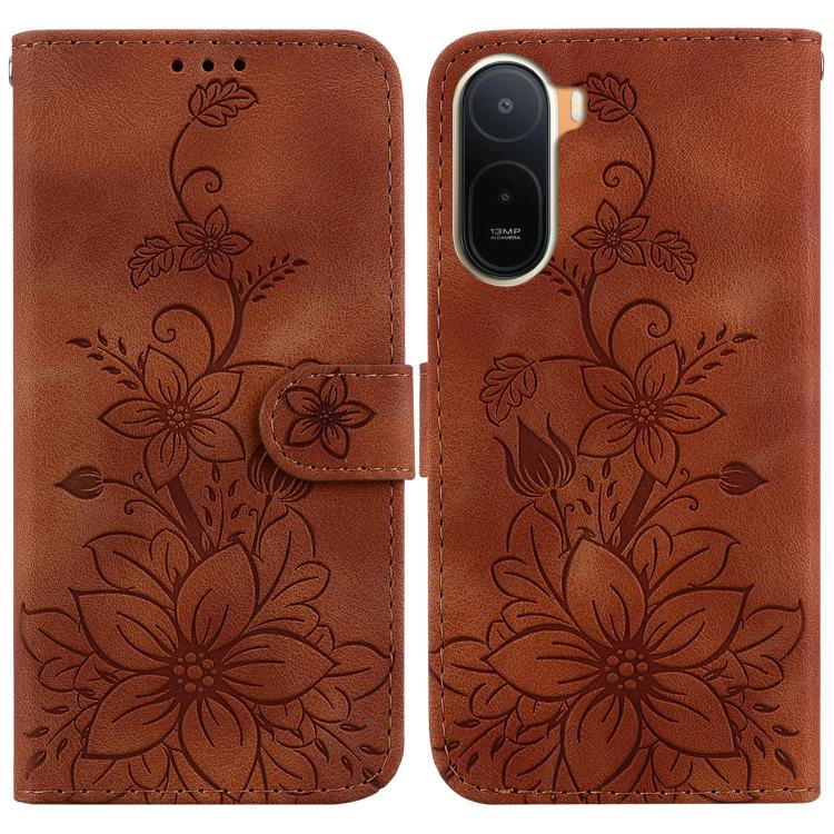 Lily Embossed Leather Phone Case, For Redmi Note 17 Pro Max / Note 17 Pro 5G, For Redmi Note 17 5G Global 171mm, For Redmi A7 Pro 4G / 5G 171mm / Poco C85x 5G, For Redmi 15a 5G, For Redmi Turbo 5 Max 5G / Poco X8 Pro Max 5G                             ...