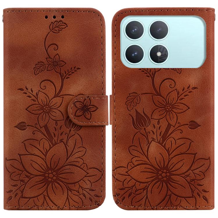 Lily Embossed Leather Phone Case, For Redmi A7 Pro 4G / 5G 171mm / Poco C85x 5G, For Redmi 15a 5G, For Redmi Turbo 5 Max 5G / Poco X8 Pro Max 5G, For Redmi Turbo 5 5G / Poco X8 Pro 5G, For Redmi Note 15 Pro+ 5G 163.3mm / Poco M8 Pro 5G                 ...