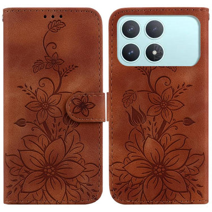 Lily Embossed Leather Phone Case, For Redmi A7 Pro 4G / 5G 171mm / Poco C85x 5G, For Redmi 15a 5G, For Redmi Turbo 5 Max 5G / Poco X8 Pro Max 5G, For Redmi Turbo 5 5G / Poco X8 Pro 5G, For Redmi Note 15 Pro+ 5G 163.3mm / Poco M8 Pro 5G                 ...