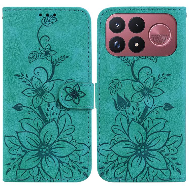 Lily Embossed Leather Phone Case, For Redmi Note 17 5G Global 169.7mm, For Redmi Note 17 Pro Max / Note 17 Pro+ 5G, For Redmi K100 Pro Max 5G / Poco F9 Ultra 5G, For Redmi 17 4G / 5G Global 170mm, For Redmi K90 Max 5G / K90 Ultra 5G                    ...