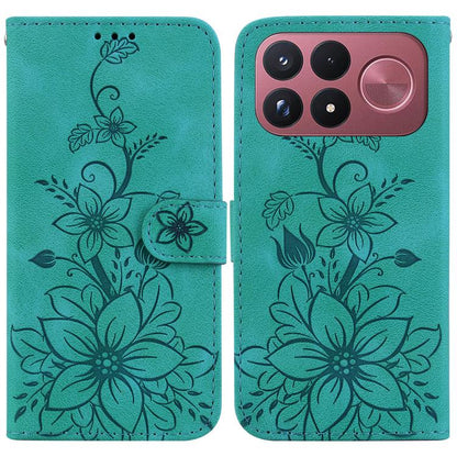 Lily Embossed Leather Phone Case, For Redmi Note 17 5G Global 169.7mm, For Redmi Note 17 Pro Max / Note 17 Pro+ 5G, For Redmi K100 Pro Max 5G / Poco F9 Ultra 5G, For Redmi 17 4G / 5G Global 170mm, For Redmi K90 Max 5G / K90 Ultra 5G                    ...