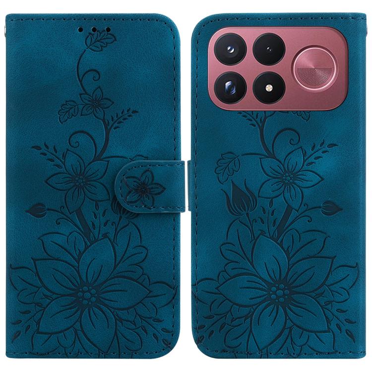 Lily Embossed Leather Phone Case, For Redmi Note 17 5G Global 169.7mm, For Redmi Note 17 Pro Max / Note 17 Pro+ 5G, For Redmi K100 Pro Max 5G / Poco F9 Ultra 5G, For Redmi 17 4G / 5G Global 170mm, For Redmi K90 Max 5G / K90 Ultra 5G                    ...