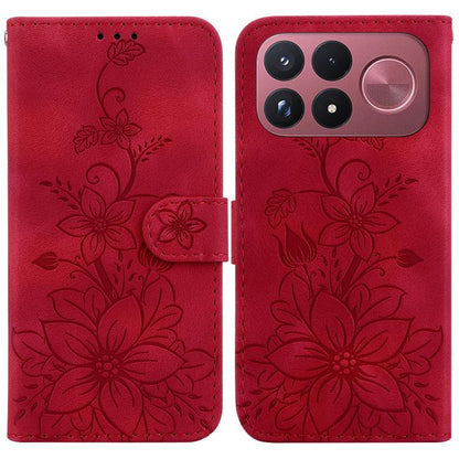 Lily Embossed Leather Phone Case, For Redmi Note 17 5G Global 169.7mm, For Redmi Note 17 Pro Max / Note 17 Pro+ 5G, For Redmi K100 Pro Max 5G / Poco F9 Ultra 5G, For Redmi 17 4G / 5G Global 170mm, For Redmi K90 Max 5G / K90 Ultra 5G                    ...
