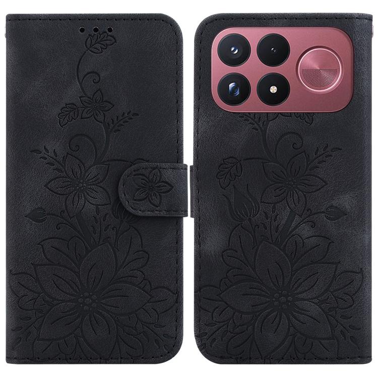 Lily Embossed Leather Phone Case, For Redmi Note 17 5G Global 169.7mm, For Redmi Note 17 Pro Max / Note 17 Pro+ 5G, For Redmi K100 Pro Max 5G / Poco F9 Ultra 5G, For Redmi 17 4G / 5G Global 170mm, For Redmi K90 Max 5G / K90 Ultra 5G                    ...