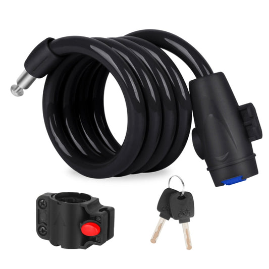 Antivol portable pour vélo avec câble en acier et support de fixation, modèle A 100cm noir, modèle A 120cm noir, modèle B 100cm noir, modèle B 120cm noir, modèle B 150cm noir