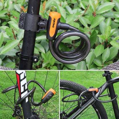 Bicycle Portable Anti-theft Lock Steel Cable Lock with Lock Frame, A Style 100cm Black, A Style 120cm Black, B Style 100cm Black, B Style 120cm Black, B Style 150cm Black