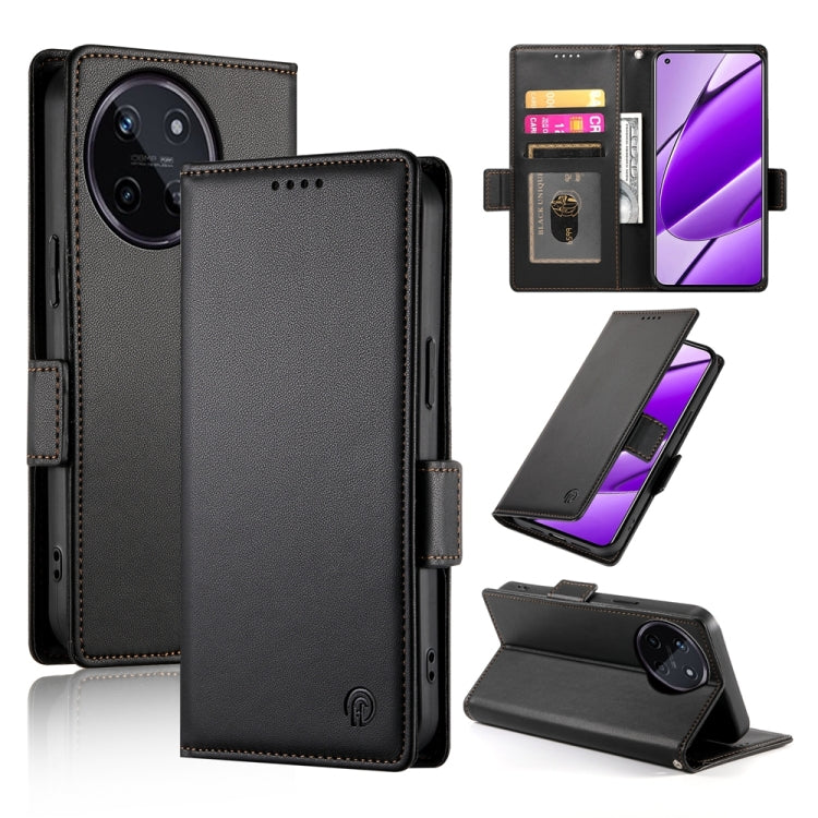 Side Buckle Magnetic Frosted Leather Phone Case, For Realme C75 / Realme 14x, For Realme 13+, For Realme 13 Pro / 13 Pro+ Global, For Realme GT 6 Global, For Realme 12+ / Narzo 70 Pro, For Realme 12, For Realme 12 Pro / 12 Pro+, For Realme C67 4G Globa...