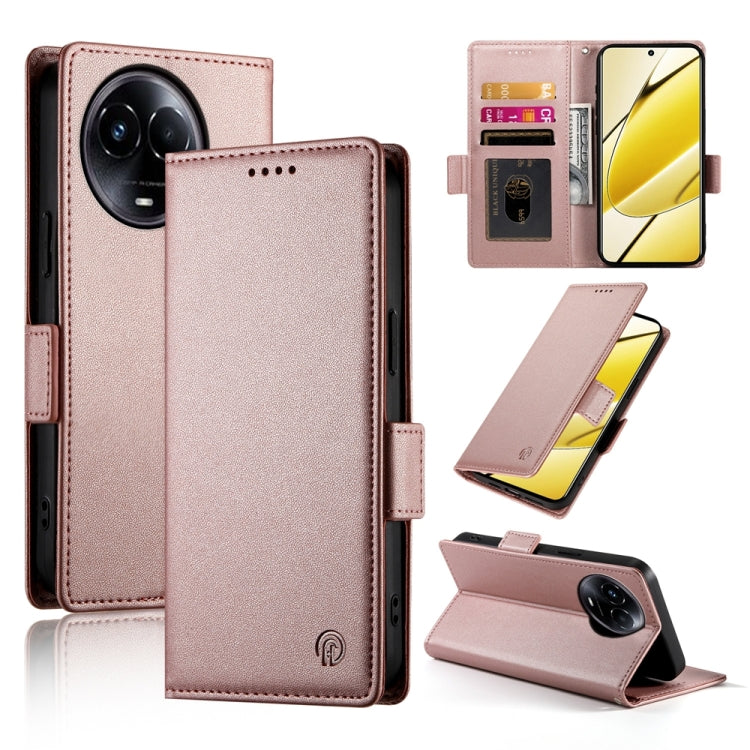 Side Buckle Magnetic Frosted Leather Phone Case, For Realme C75 / Realme 14x, For Realme 13+, For Realme 13 Pro / 13 Pro+ Global, For Realme GT 6 Global, For Realme 12+ / Narzo 70 Pro, For Realme 12, For Realme 12 Pro / 12 Pro+, For Realme C67 4G Globa...