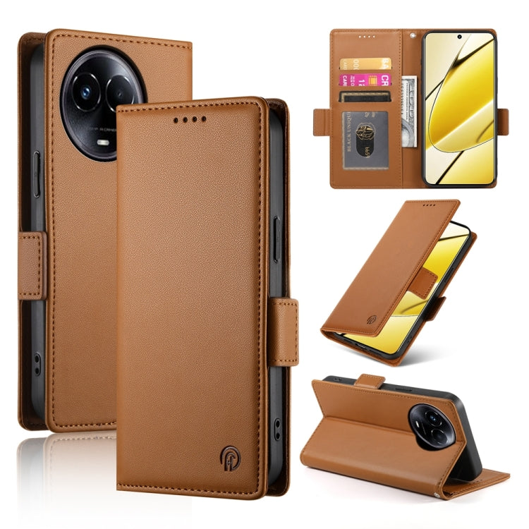 Side Buckle Magnetic Frosted Leather Phone Case, For Realme C75 / Realme 14x, For Realme 13+, For Realme 13 Pro / 13 Pro+ Global, For Realme GT 6 Global, For Realme 12+ / Narzo 70 Pro, For Realme 12, For Realme 12 Pro / 12 Pro+, For Realme C67 4G Globa...