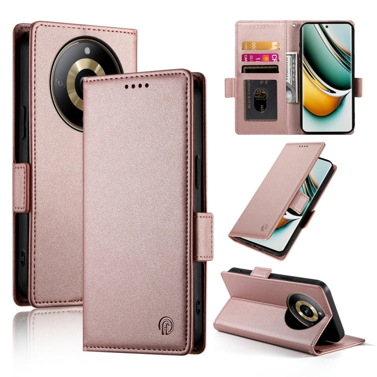 Side Buckle Magnetic Frosted Leather Phone Case, For Realme C75 / Realme 14x, For Realme 13+, For Realme 13 Pro / 13 Pro+ Global, For Realme GT 6 Global, For Realme 12+ / Narzo 70 Pro, For Realme 12, For Realme 12 Pro / 12 Pro+, For Realme C67 4G Globa...