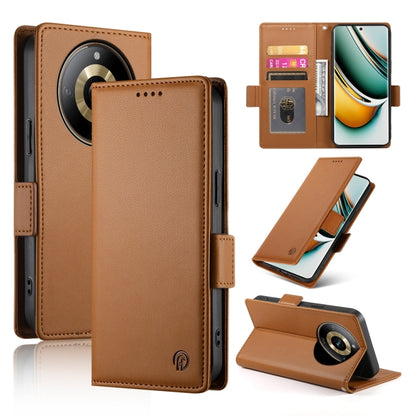 Side Buckle Magnetic Frosted Leather Phone Case, For Realme C75 / Realme 14x, For Realme 13+, For Realme 13 Pro / 13 Pro+ Global, For Realme GT 6 Global, For Realme 12+ / Narzo 70 Pro, For Realme 12, For Realme 12 Pro / 12 Pro+, For Realme C67 4G Globa...