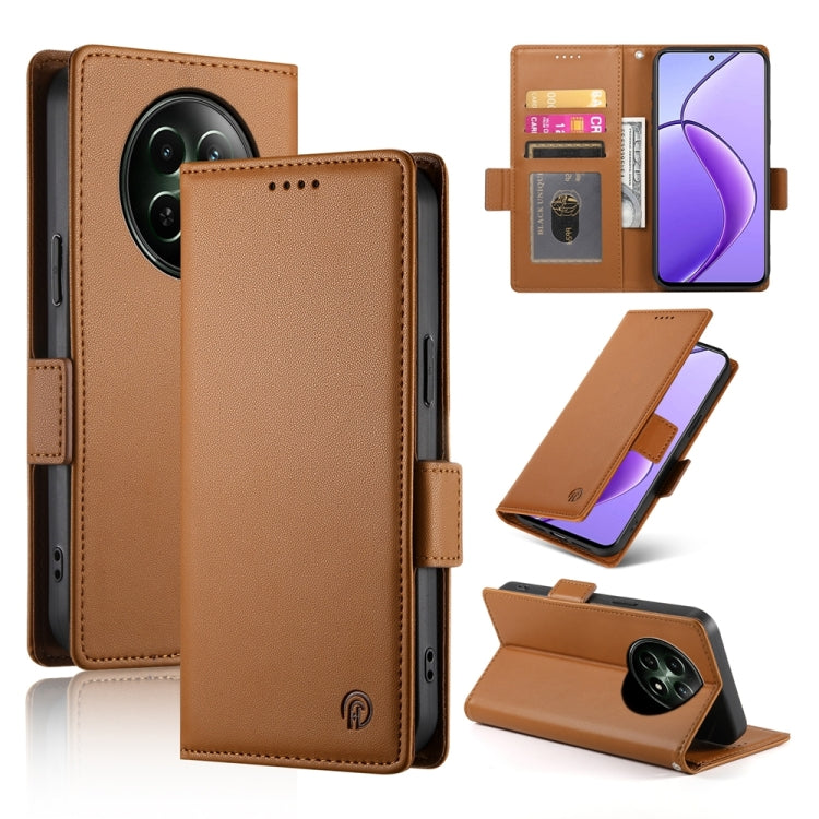 Side Buckle Magnetic Frosted Leather Phone Case, For Realme C75 / Realme 14x, For Realme 13+, For Realme 13 Pro / 13 Pro+ Global, For Realme GT 6 Global, For Realme 12+ / Narzo 70 Pro, For Realme 12, For Realme 12 Pro / 12 Pro+, For Realme C67 4G Globa...