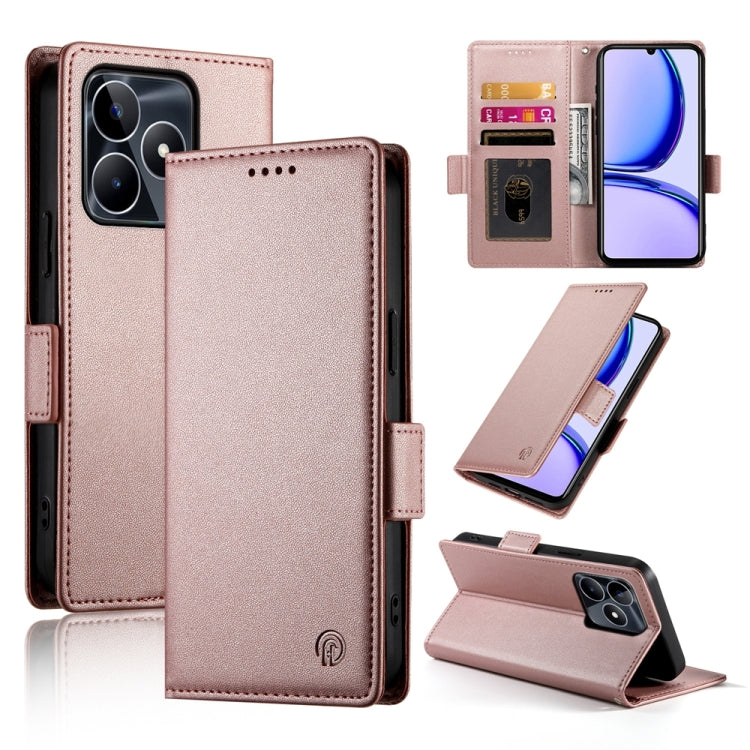Side Buckle Magnetic Frosted Leather Phone Case, For Realme C75 / Realme 14x, For Realme 13+, For Realme 13 Pro / 13 Pro+ Global, For Realme GT 6 Global, For Realme 12+ / Narzo 70 Pro, For Realme 12, For Realme 12 Pro / 12 Pro+, For Realme C67 4G Globa...