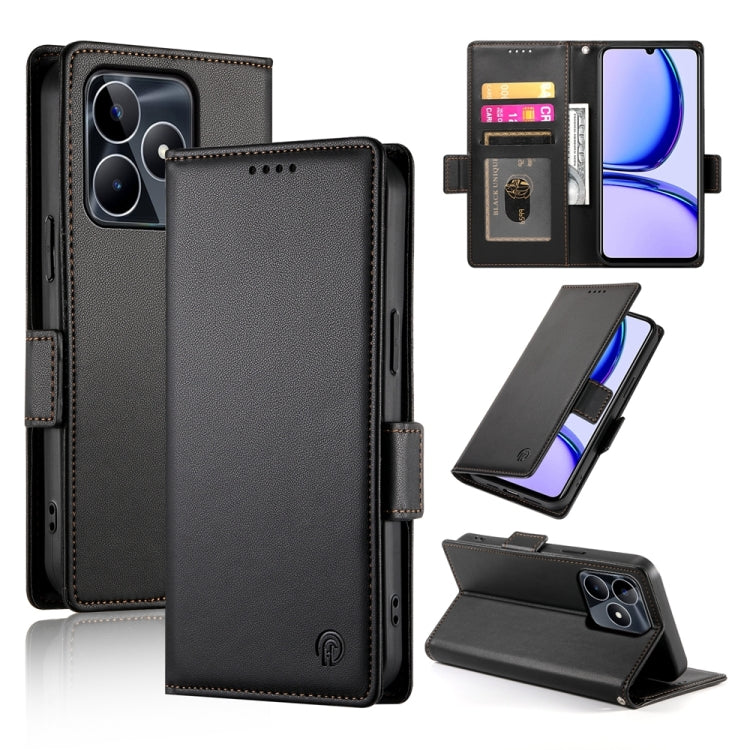 Side Buckle Magnetic Frosted Leather Phone Case, For Realme C75 / Realme 14x, For Realme 13+, For Realme 13 Pro / 13 Pro+ Global, For Realme GT 6 Global, For Realme 12+ / Narzo 70 Pro, For Realme 12, For Realme 12 Pro / 12 Pro+, For Realme C67 4G Globa...