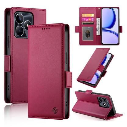 Side Buckle Magnetic Frosted Leather Phone Case, For Realme C75 / Realme 14x, For Realme 13+, For Realme 13 Pro / 13 Pro+ Global, For Realme GT 6 Global, For Realme 12+ / Narzo 70 Pro, For Realme 12, For Realme 12 Pro / 12 Pro+, For Realme C67 4G Globa...