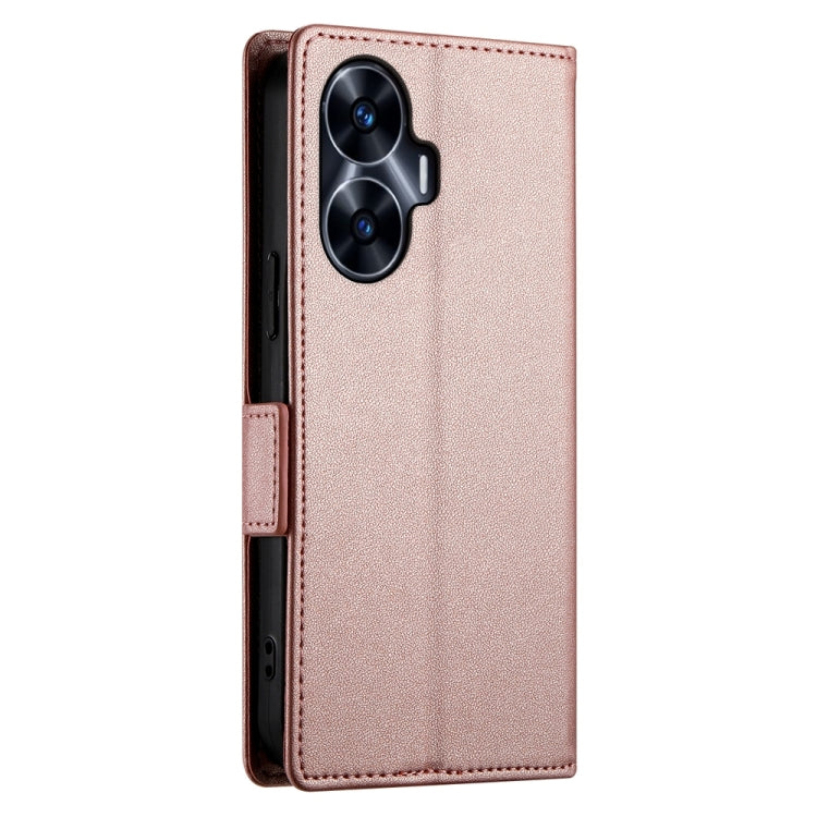 Side Buckle Magnetic Frosted Leather Phone Case, For Realme C55 4G / Narzo N55